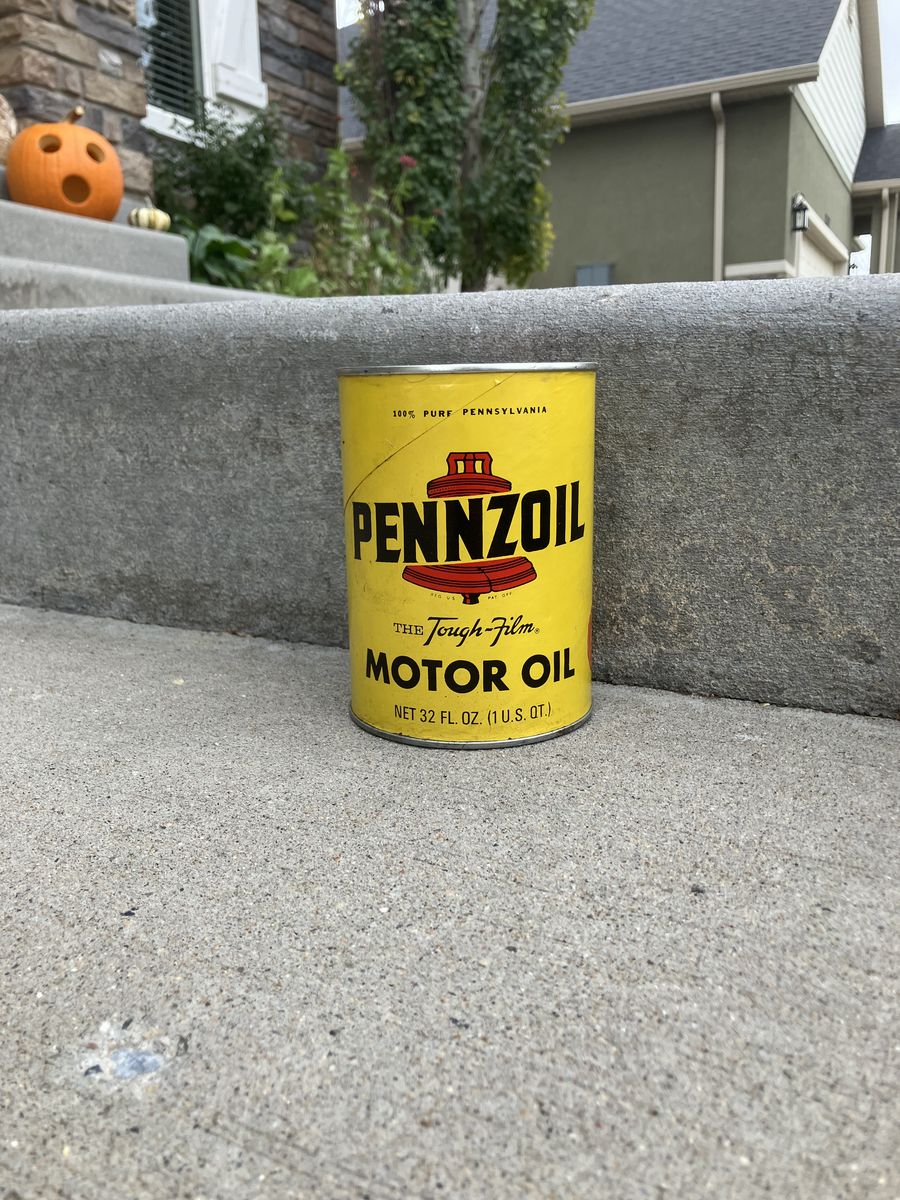 Vintage Pennzoil Motor Oil Can - Full, Unopened 1 Quart Metal Can
