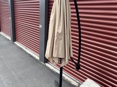 Offset Patio Umbrella with Stand - Tan, Large
