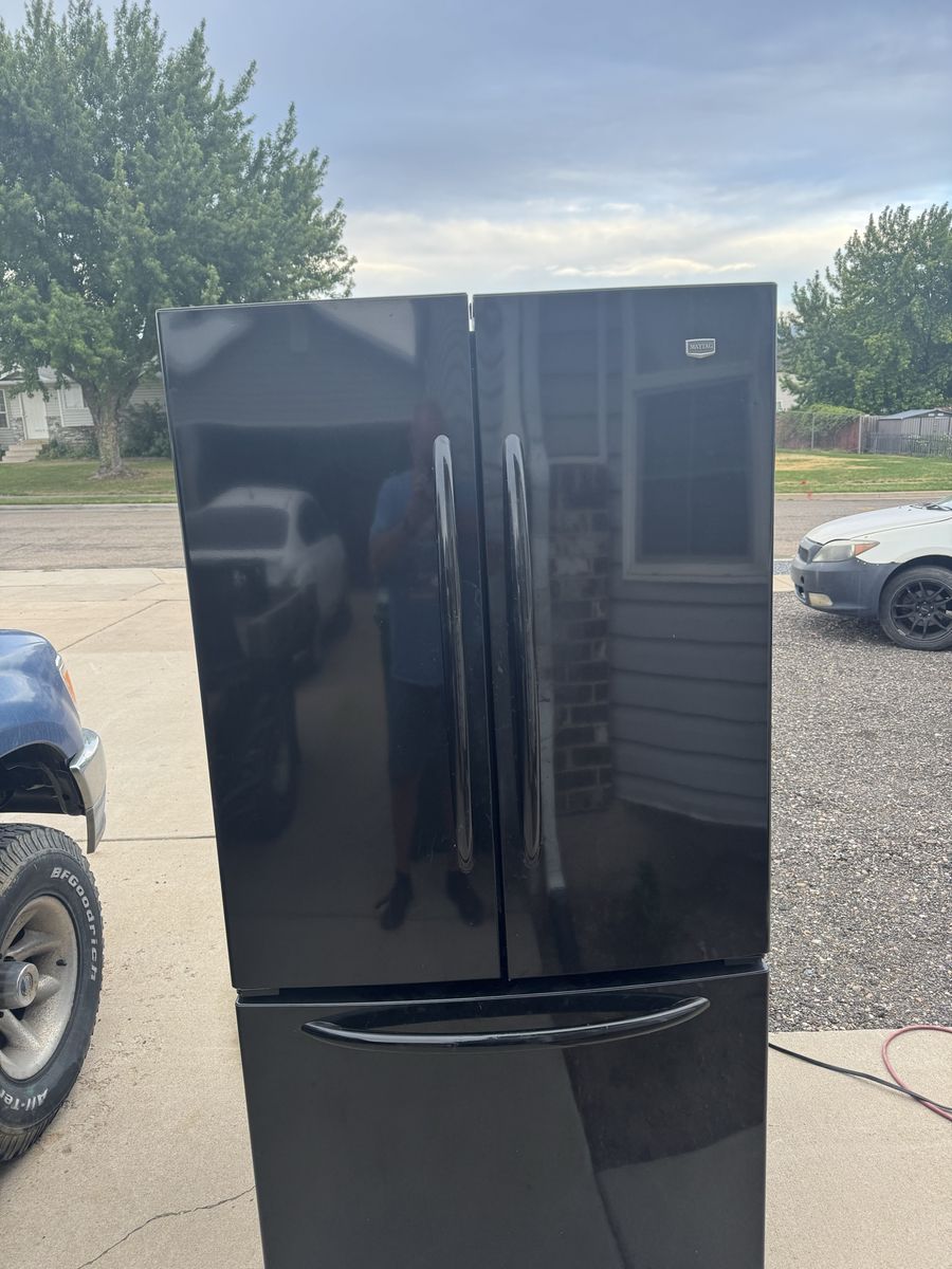 Maytag Black French Door Refrigerator with Bottom Freezer - Fair Condition