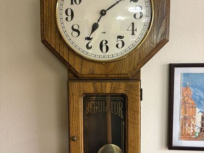 Howard Miller Regulator Wall Clock Wooden Case with Pendulum