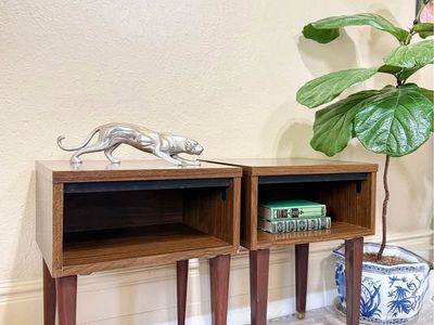Vintage Set of Mid Century Modern Nightstands | Mid Century Modern End Tables Side Tables