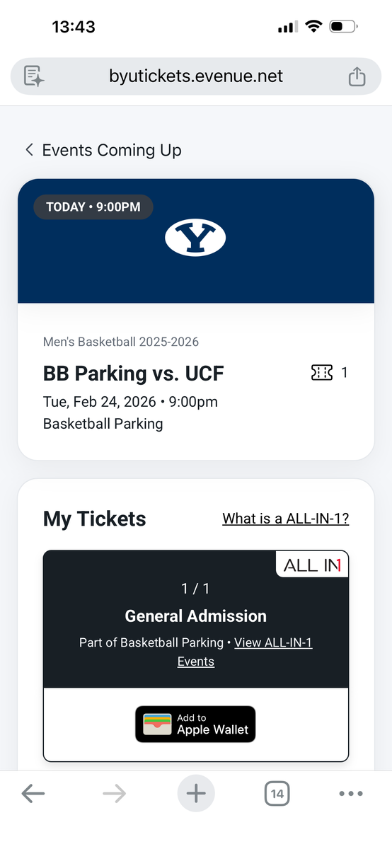 BYU Basketball Ticket