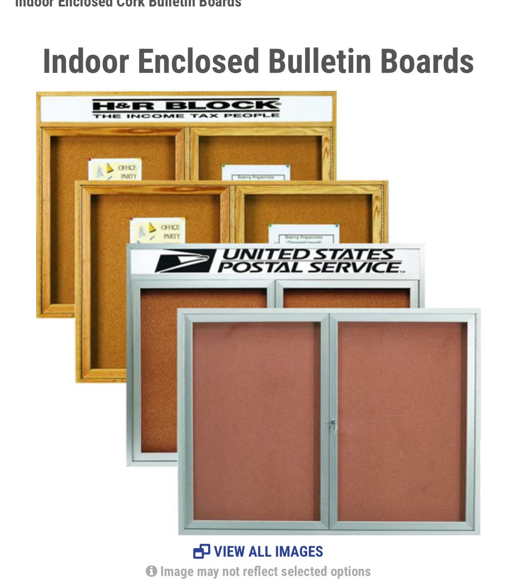 Commercial Display Case Corkboard