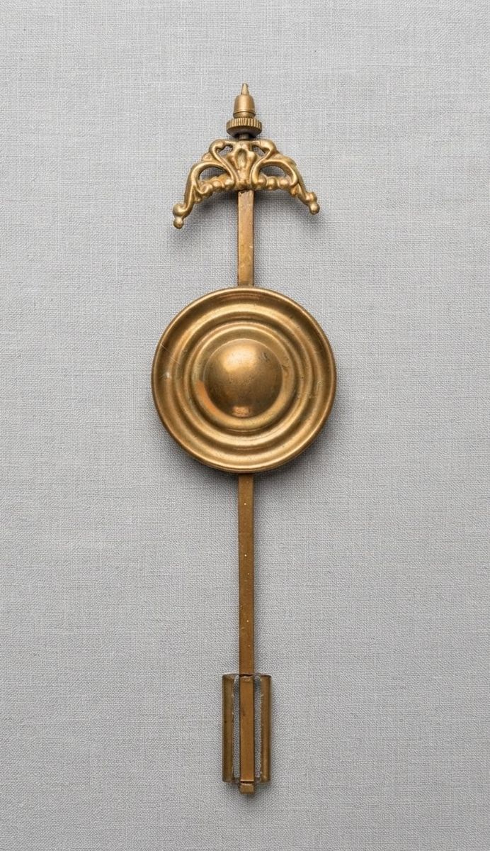 VTG Ornate Brass Clock Pendulum Bob - Antique Replacement Part