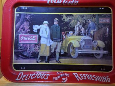 Vintage Coca-Cola Collectibles - Tin Tray, Metal Sign, and Barn Print Lot