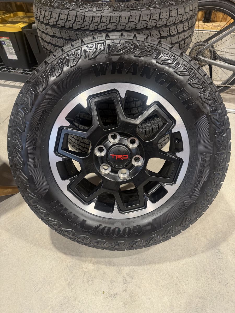 2026 Toyota Tacoma TRD Wheels with Goodyear Wrangler Territory AT Tires 265/65R18 Set