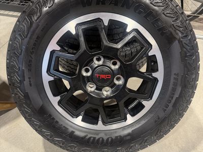 2026 Toyota Tacoma TRD Wheels with Goodyear Wrangler Territory AT Tires 265/65R18 Set