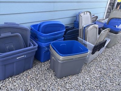 FREE- lot is totes, storage bins