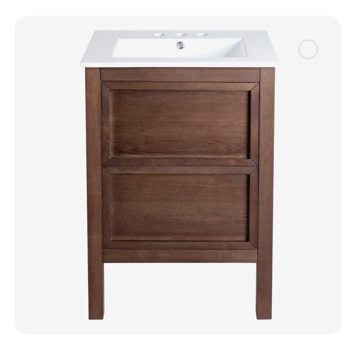 Brand NEW Brown walnut bathroom vanity with white ceramic sink