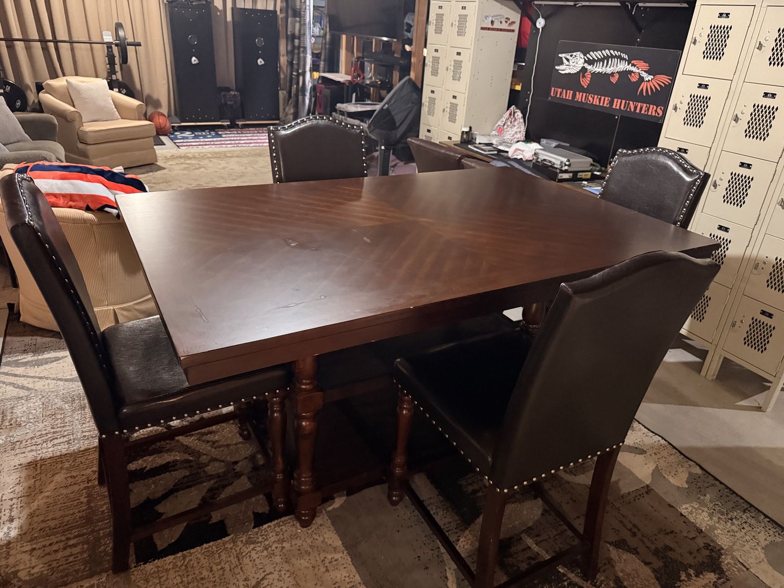 5-Piece Wood Counter Height Dining Set with 4 chairs