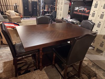5-Piece Wood Counter Height Dining Set with 4 chairs