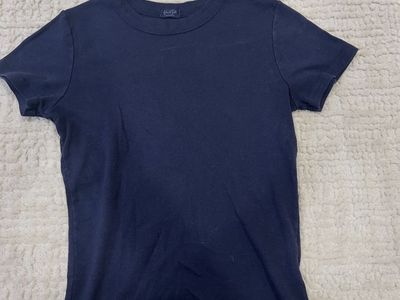Brandy Melville Navy Blue Short Sleeve T-Shirt - Women's Top, Worn Few Times