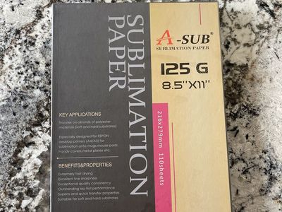 New! A-Sub sublimation Paper 110 sheets