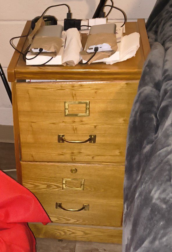 Wooden Nightstand with Drawers