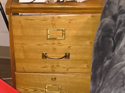Wooden Nightstand with Drawers