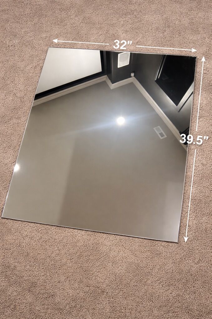 Large Frameless Wall Mirror – 32” x 39.5”