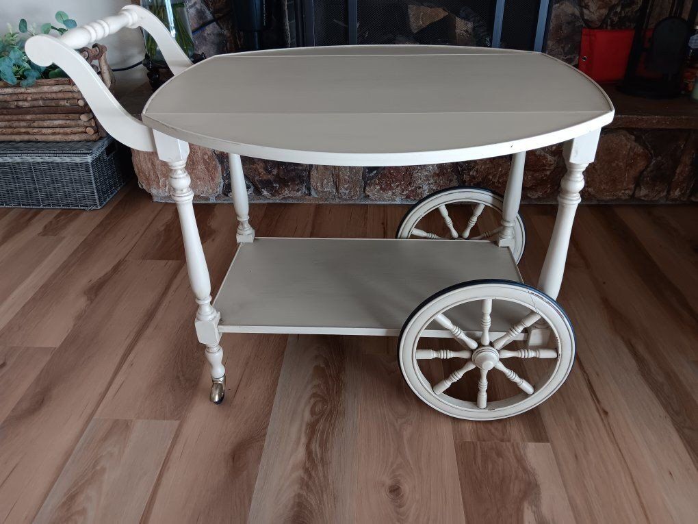 Antique  Table Cart Tray Tea Bar Liquor Server Con