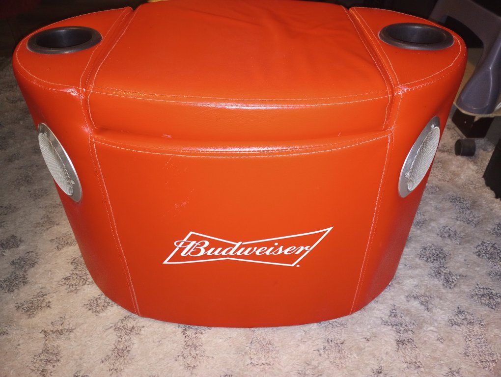 Budweiser cooler with Bluetooth and speakers