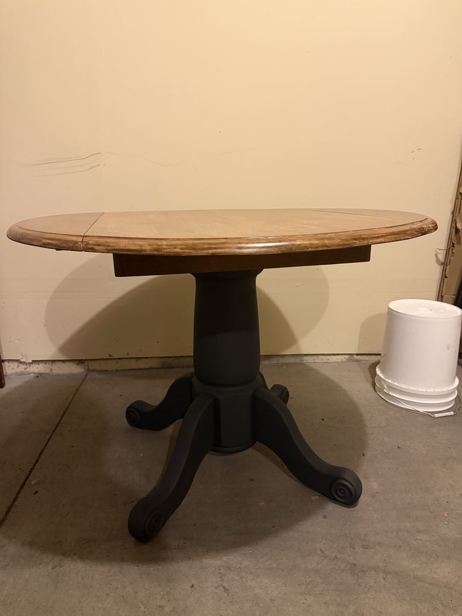 Round Wood Drop Leaf Dining Table with Pedestal Base - 42" Diameter
