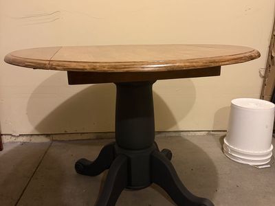Round Wood Drop Leaf Dining Table with Pedestal Base - 42" Diameter