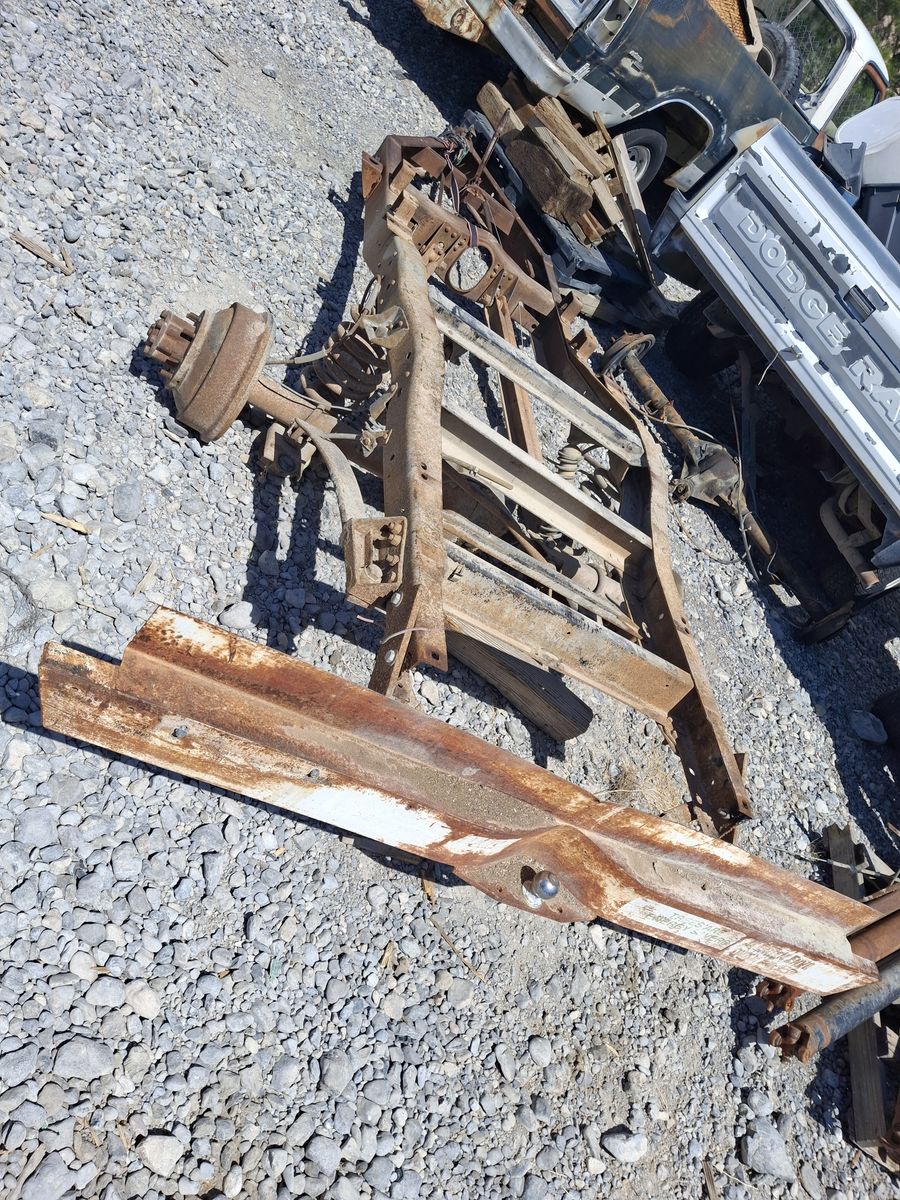 67 CHEVY TRUCK FRAME, axle, trail arms, spring