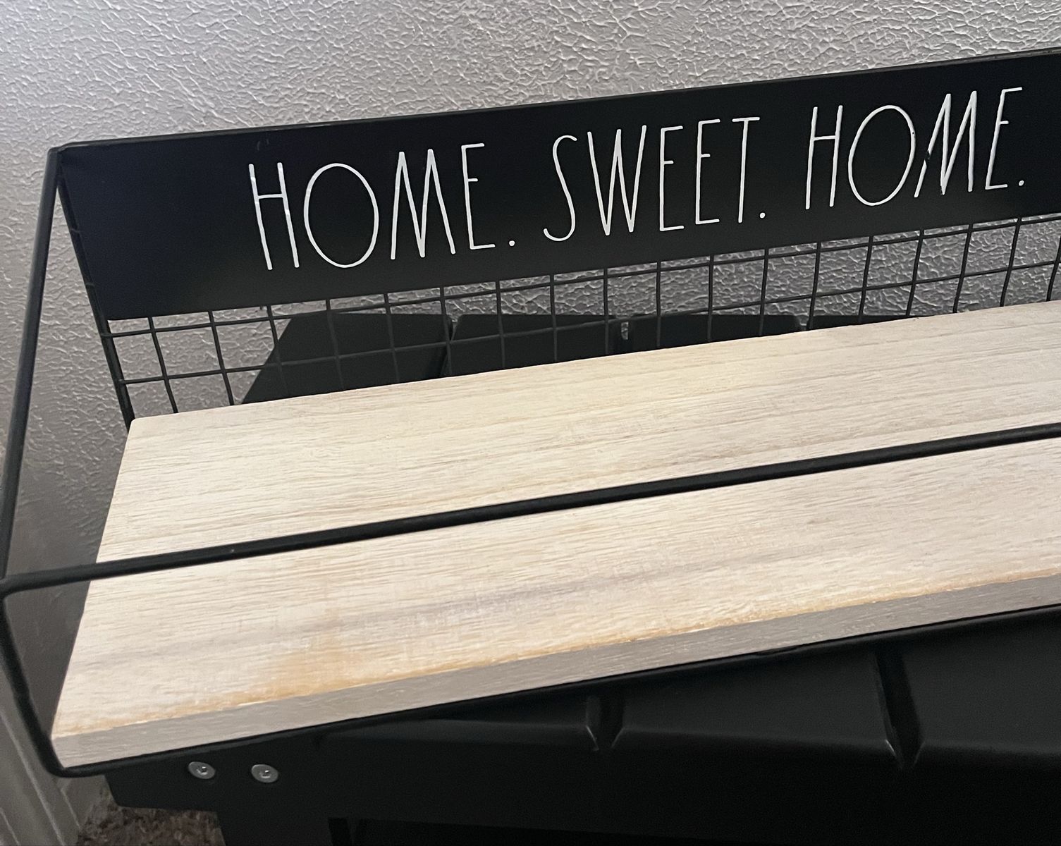 Rae Dunn Home Sweet Home Wall Shelf Metal Wire and Wood.