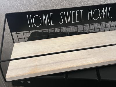Rae Dunn Home Sweet Home Wall Shelf Metal Wire and Wood.