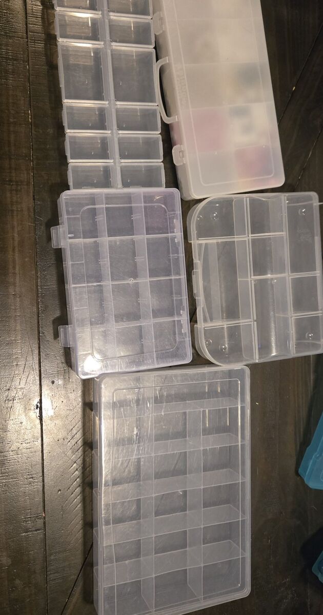 Plastic bead organizers + beads