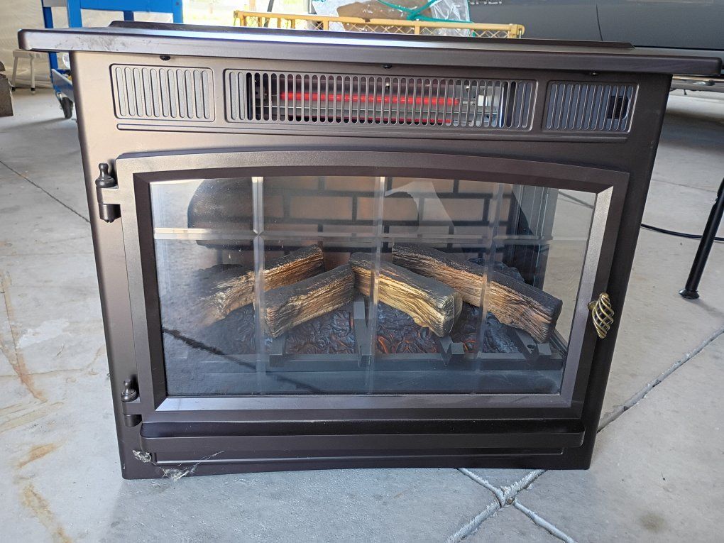 Classic Flame Electric Fireplace Stove Insert with Logs - Gently Used, Great Condition