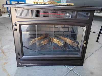 Classic Flame Electric Fireplace Stove Insert with Logs - Gently Used, Great Condition