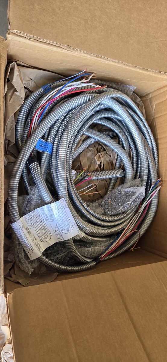 Flexible Conduit/Wire Power Whip Qty 4 - 12’ Lengths w/8 - 12AWG Wires
