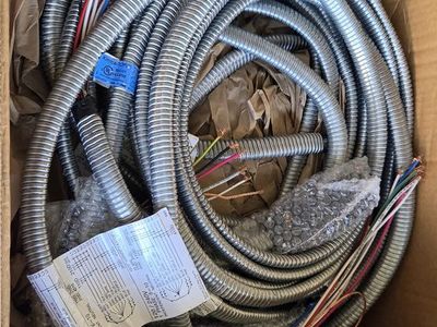 Flexible Conduit/Wire Power Whip Qty 4 - 12’ Lengths w/8 - 12AWG Wires