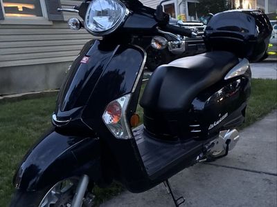 KYMCO Like Motor Scooter with Rear Storage Trunk - Black