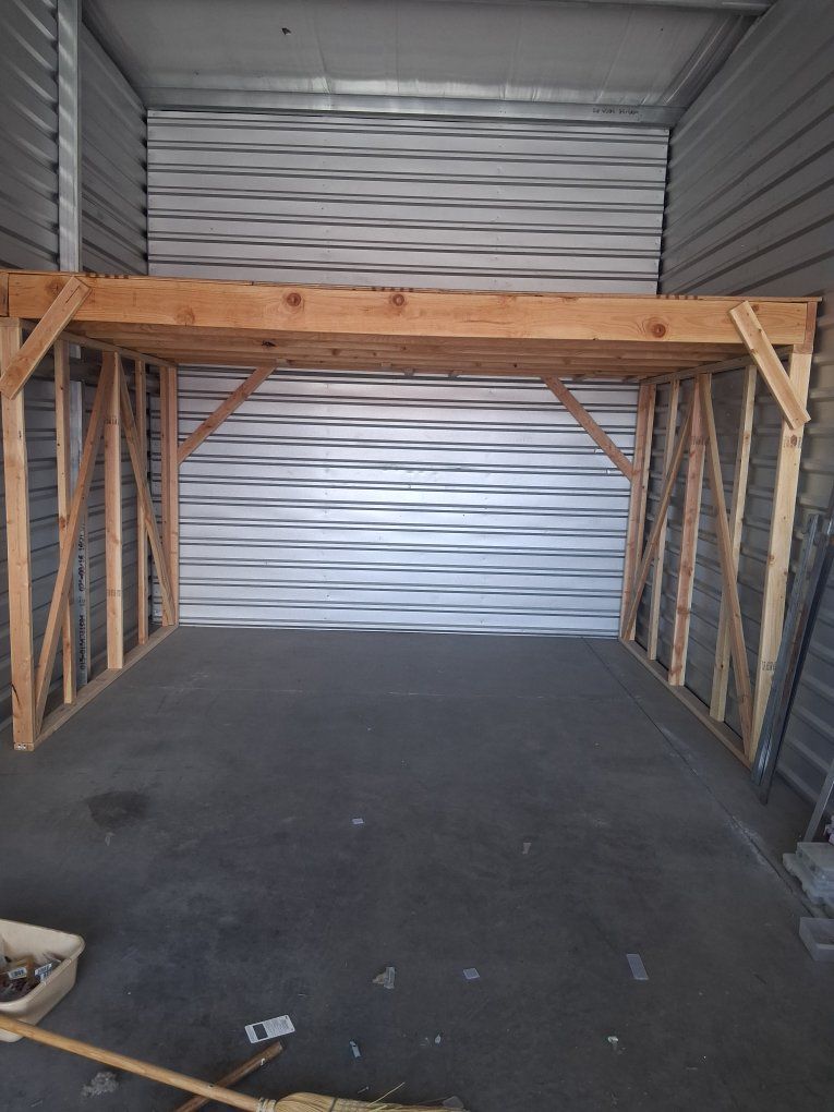 Custom built wood loft