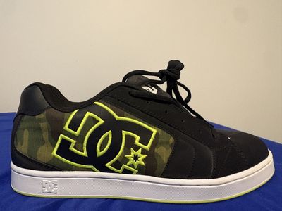 Size 13 DC Net SE 302297 Mens Black/CAMO Leather Lace Up Skate Sneakers Shoes