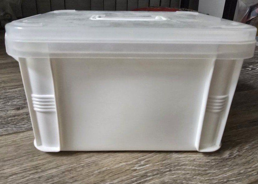 Clear Plastic Storage Tote Box with Lid and Carrying Handle
