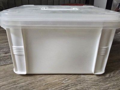 Clear Plastic Storage Tote Box with Lid and Carrying Handle