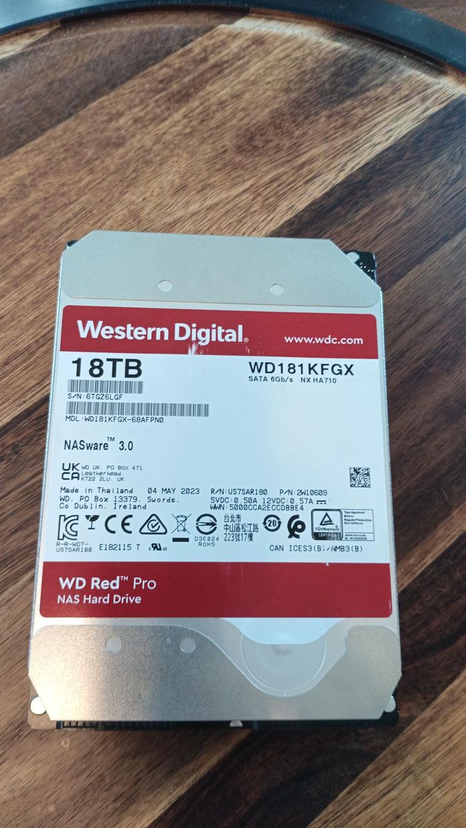 WD 18TB Red Pro NAS Sata Hard Drive