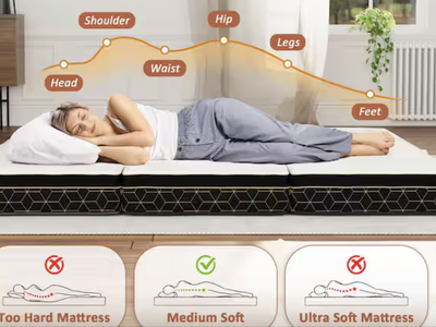 Brand new, Tri-fold Twin Size Medium Memory Foam Mattress, 6 in. Futon Floor Folding Mattress