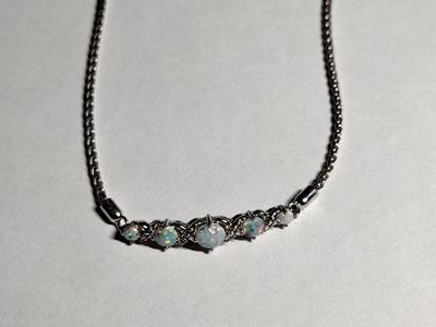 SILVER OPAL BRACELET (ADJUSTABLE)