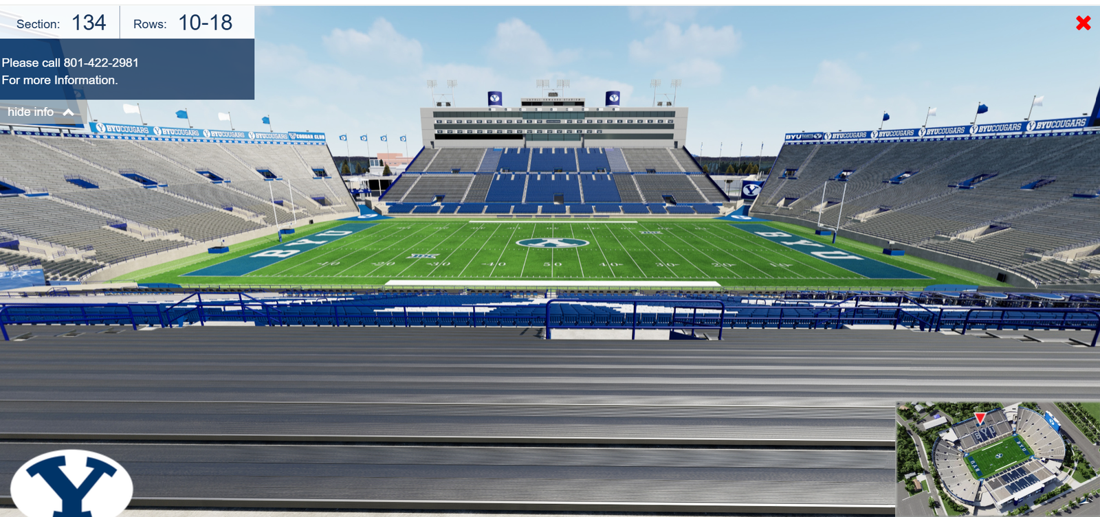 BYU vs Notre Dame - 4 Aisle East Sideline Tickets near Midfield