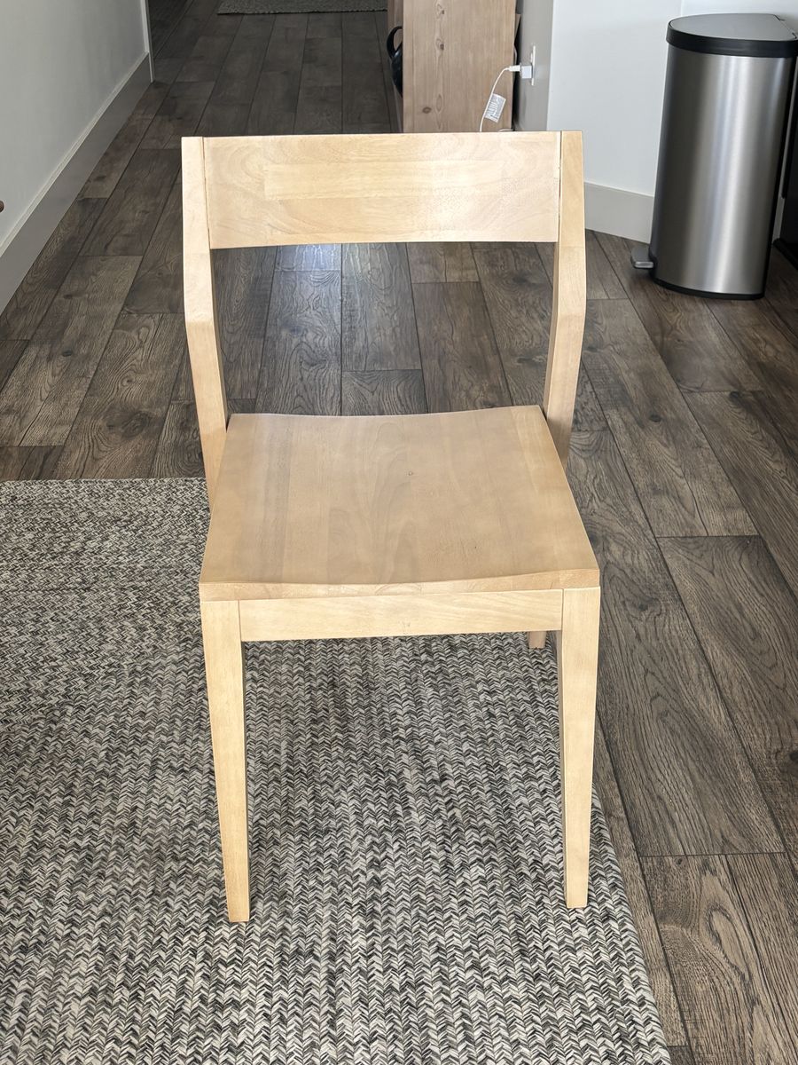 Plank and Beam Solid Wood Dining Chairs - Light Wood Finish - Quantity 6