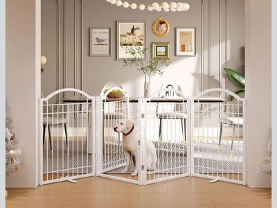 NEW BHG Metal Freestanding Dog Gate 32" Tall