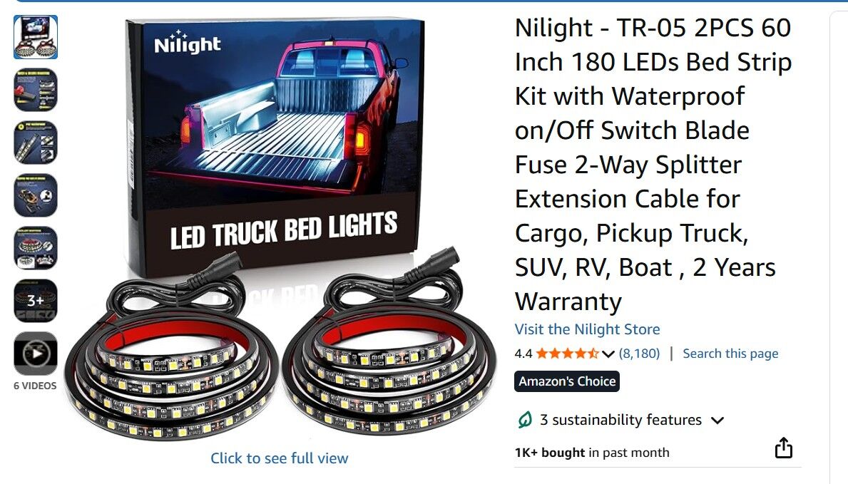 Nilight utility strip bright LED's for Truck bed, RV, Trailer, Boat, etc.