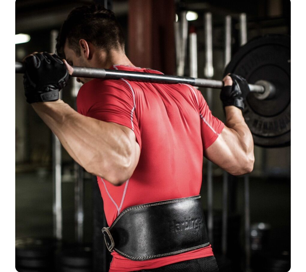 NEW!Padded Leather Gym Weightlifting Belt
