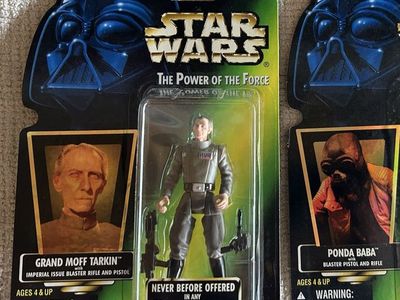 90’s Vintage Star Wars The Power of the Force Grand Moff Tarkin Action Figure Green Card Kenner *Never Before Offered*