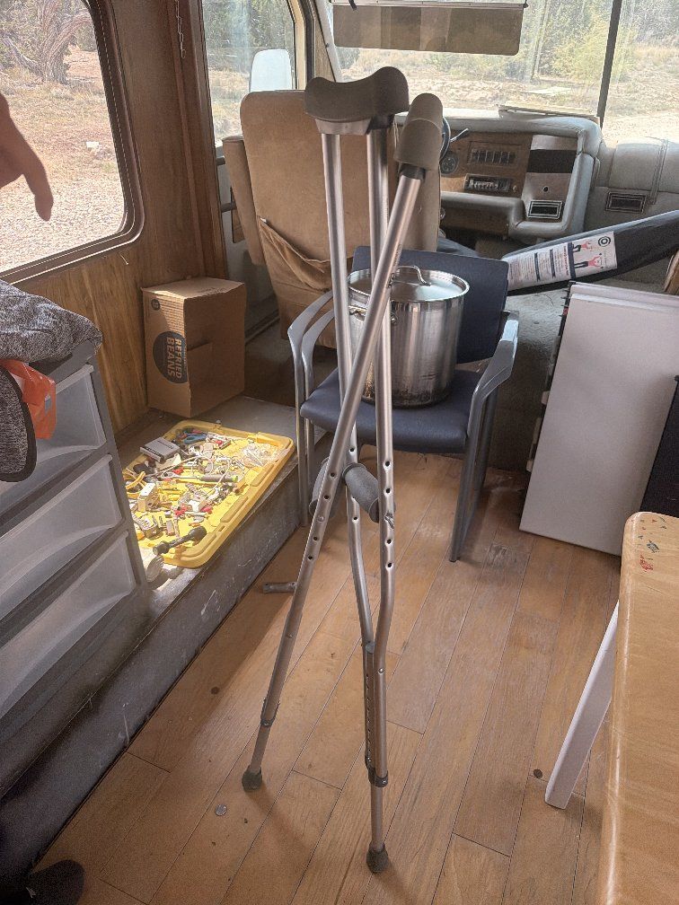 Adjustable Aluminum Underarm Crutches with Foam Padding Pair
