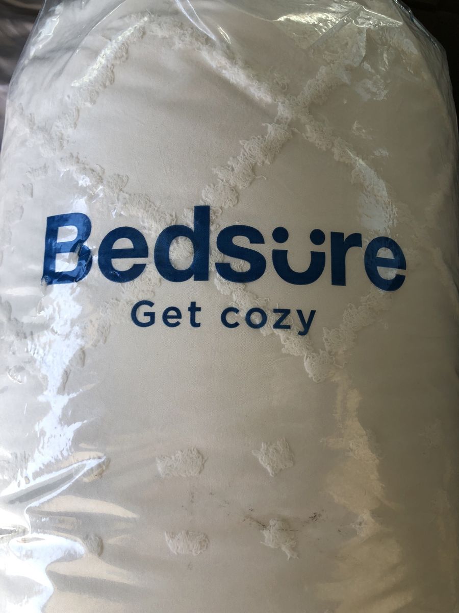 Bedsure Diamond Bar All Season Comforter Set - Full/Queen 90x90 in - White Textured