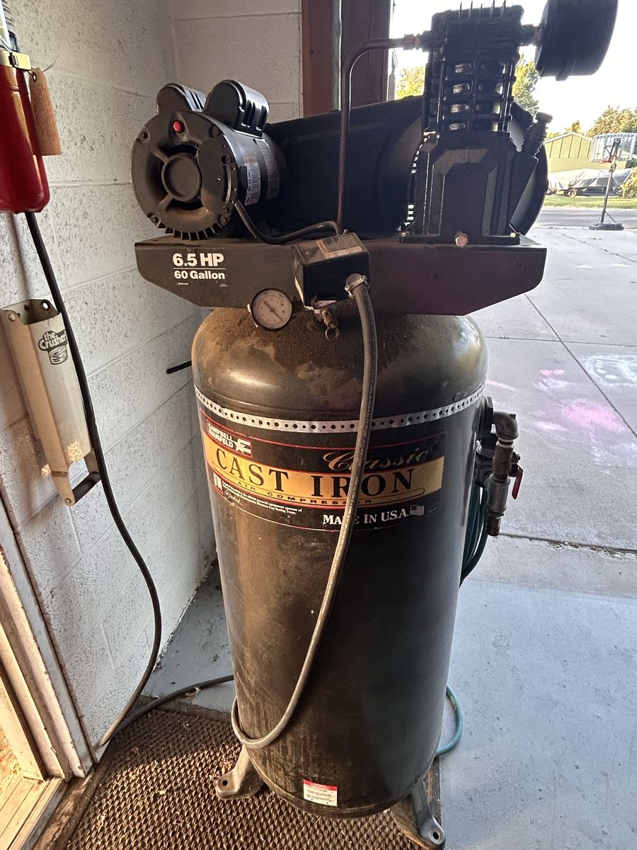 Campbell Hausfeld Classic Cast Iron Air Compressor - 6.5 HP, 60 Gallon, Made in USA