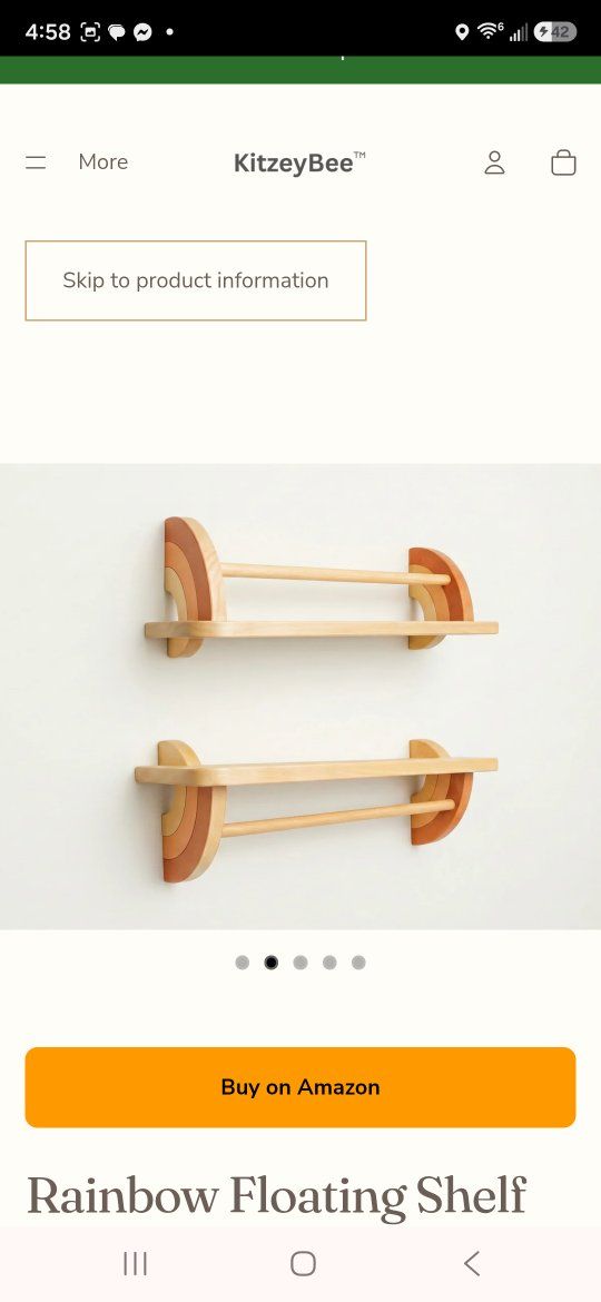 KitzyBee Rainbow Floating Shelf